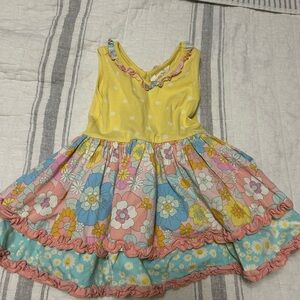 Matilda Jane Yellow and Blue Floral Kids Dress